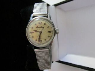 Rare Vintage 1970 ' s Breitling Solid Stainless Steel Automatic Women ' s Watch 24mm 3