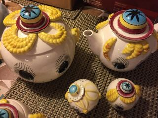 RARE Vintage Royal Sealy Google Eye Pixie Girl Tea Pot/Cookie Jar/Butter Dish 4