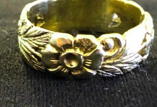 Ring Vintage Flower 14 Kt Yellow Gold 5.  6 Gr Size 6.  75 Check Pictures
