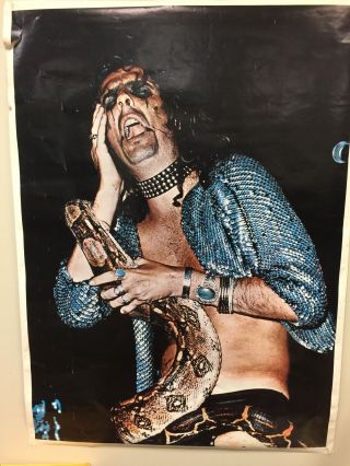Vintage 1973 Alice Cooper Poster 42 " Wide X 58 " Tall Kevin Goff