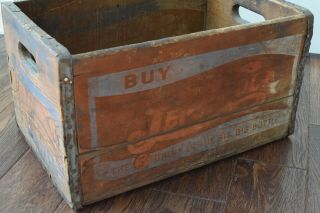 Vintage Antique Pepsi Cola Soda 24 Bottle Wood Crate 1940 ' s 1950 ' s 4