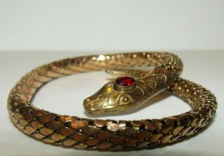 , Antique Georgian Pinchbeck Snake/serpent Bracelet With Fine Garnet