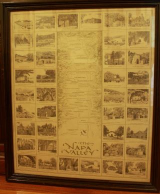 Vintage Napa Valley Wine Map