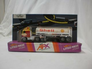 Vintage Aurora Afx Gmc Astro 95 Trailer With Shell Stickers And Tanker