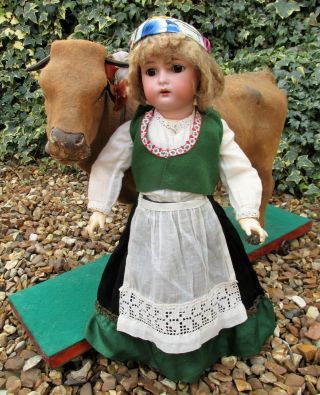 Antique Simon & Halbig / Kammer & Reinhardt Bisque Head Doll In Costume 3