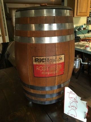 Vintage Coca - Cola Richardson Root Beer 2 Tap Oak Barrel Soda Fountain Dispenser 10