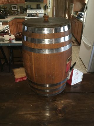 Vintage Coca - Cola Richardson Root Beer 2 Tap Oak Barrel Soda Fountain Dispenser 11