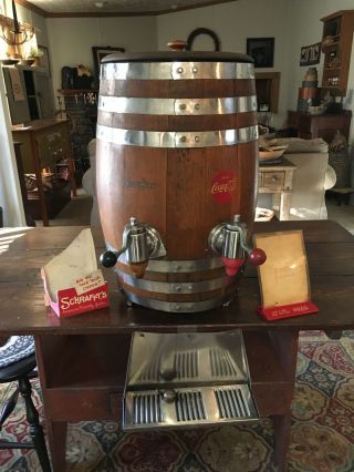 Vintage Coca - Cola Richardson Root Beer 2 Tap Oak Barrel Soda Fountain Dispenser 12