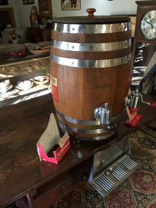 Vintage Coca - Cola Richardson Root Beer 2 Tap Oak Barrel Soda Fountain Dispenser 8