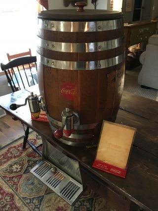 Vintage Coca - Cola Richardson Root Beer 2 Tap Oak Barrel Soda Fountain Dispenser 9