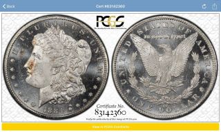 Rare 1884 - Cc Morgan Silver Dollar Pcgs Ms64dmpl