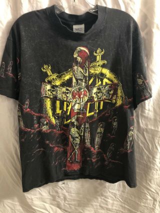 Vintage Slayer 1991 Seasons In The Abyss All Over Print T - Shirt Large