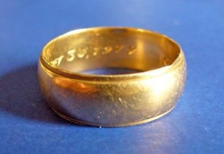 14KT GOLD Wedding Band 6.  9 GRAMS Vintage Size 10 or 11 SCRAP or Wear 4