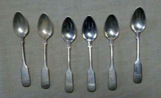 6 Sterling Silver Demitasse Spoons International 4 1/4 " No Mono 2.  7 Toz