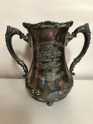 Antique Silver - Plate Golf Trophy Vase Knickerbocker Field Club 1899