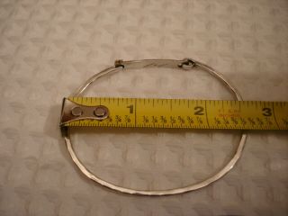 Vintage Cartier 18k Yellow Gold & Sterling Silver Hammered Oval Bangle Bracelet 7