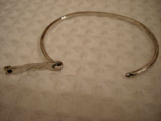 Vintage Cartier 18k Yellow Gold & Sterling Silver Hammered Oval Bangle Bracelet 9