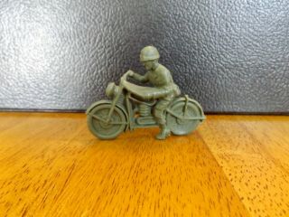 Old Tim - Mee Processed Plastic Marx Mpc Army Soldier Harley Davidson Motorcycle