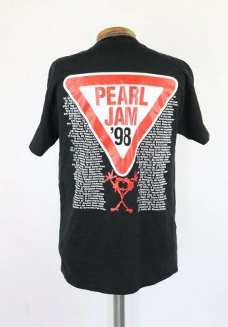 Rare Vintage 1998 Pearl Jam Live Concert Tour T - Shirt Large
