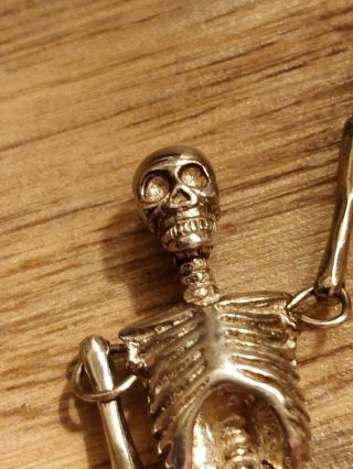 Rare Vintage Vivienne Westwood Skeleton Earrings Silver Unworn 2