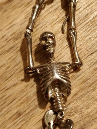 Rare Vintage Vivienne Westwood Skeleton Earrings Silver Unworn 8