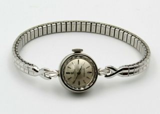 Vintage 14k White Gold Omega Ladymatic Automatic 17j Wrist Watch Runs 5615 - 9