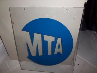 Vintage Nyc Surface Transit Mta Plexiglass Ny Bus Sign Depot Collectible Art