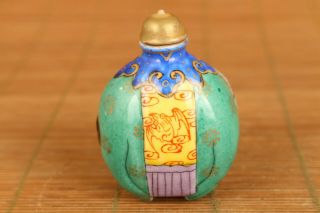 chinese old jiangdezhen porcelain hand painting elephant snuff bottle 3