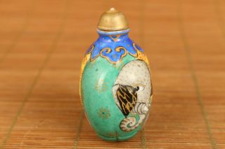 chinese old jiangdezhen porcelain hand painting elephant snuff bottle 4