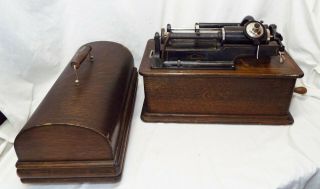 Old Antique Thomas Edison Home Phonograph Cylinder Record Player Victrola