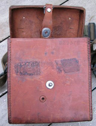 Vintage WW2 US Army Military Leather M13 Sight Carrying Case Graton Knight Strap 4