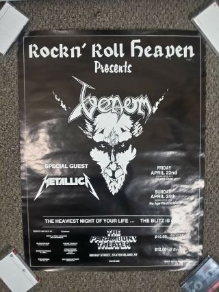 Vintage Venom & Metallica Concert Poster Circa 1983