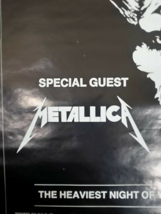 Vintage Venom & Metallica Concert Poster Circa 1983 2