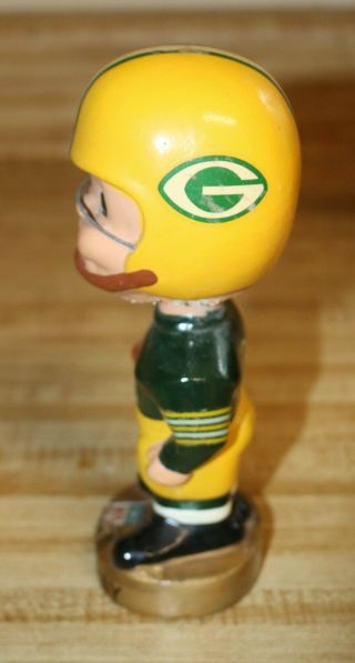 Vintage 1967 Green Bay Packers Bobble Head NFL Football Nodder Japan Gold Base 2
