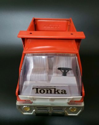 Vintage Tonka Hydraulic Dump Truck 1970 ' s Pressed Steel Orange Metal 2