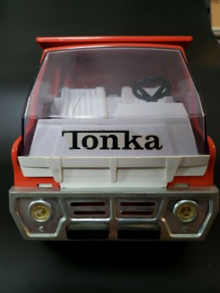 Vintage Tonka Hydraulic Dump Truck 1970 ' s Pressed Steel Orange Metal 3
