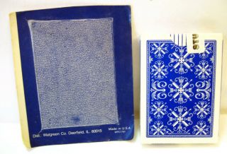 Vintage Stud Playing Cards Jumbo Index Walgreen Co Blue Backs Box