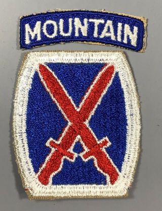 Wwii Us Army 10th Mountain Division Patch Cut Edges No Glow