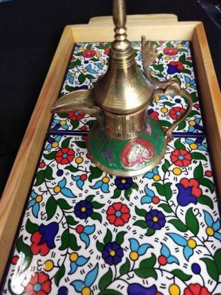 Antique Arabic Islamic Copper Dallah Coffee Pot Brass Palestine Middle East 16cm 2