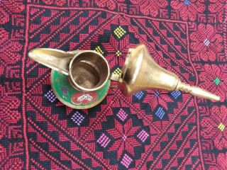 Antique Arabic Islamic Copper Dallah Coffee Pot Brass Palestine Middle East 16cm 3
