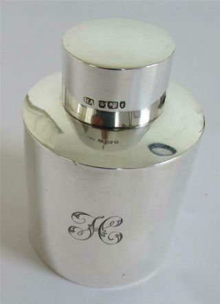 Antique Solid Silver Tea Caddy Canister By Atkin Bros.  Dated Sheffield 1901
