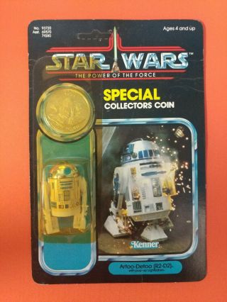 Star Wars Vintage Kenner R2 - D2 Pop Up Lightsaber 92 Back Card Moc Potf