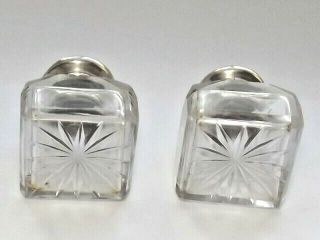 LOVELY VICTORIAN SOLID SILVER STERLING & GLASS INKWELLS BIRMINGHAM 1850 4