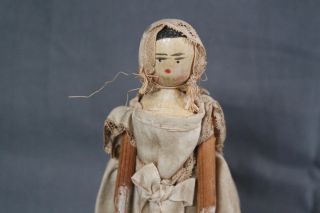 Antique Grodnertal peg wooden Doll 6 1/4 
