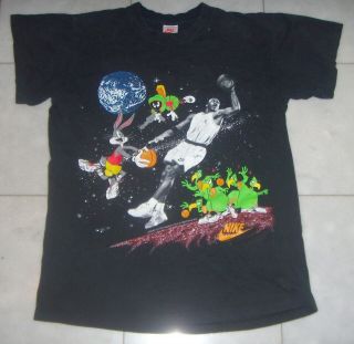 Vintage 1993 Nike Jordan Space Jam Looney Tunes T - Shirt - L - Usa