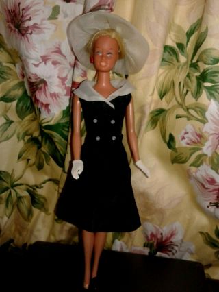 Vintage Barbie Doll In 934 After Five Outfit Old Tag Plus White Gloves