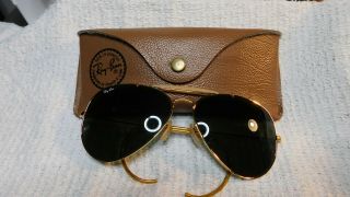 Vintage B&l Ray Ban Usa 62 - 14 Outdoorsman Aviator Sunglasses W/ Case