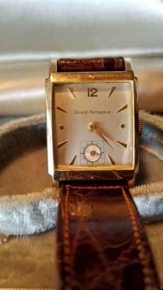 Vintage Mens Girard - Perregaux 10k Gold Filled 26 X 34 Mm 17j Wind Watch & Box