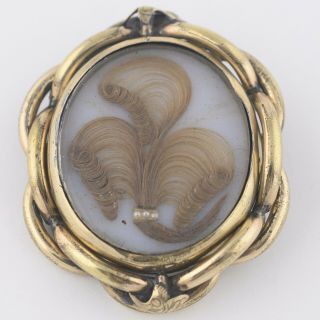 Antique Victorian Gold Filled Gf Mourning Hair Swivel Locket Brooch Pin Pendant