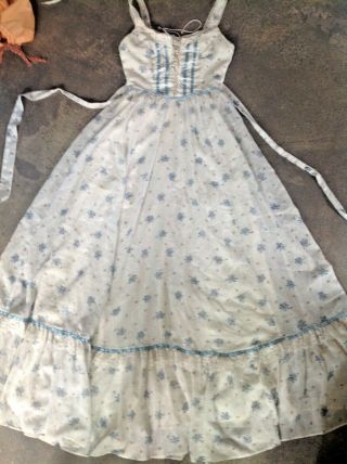 Vintage Gunne Sax Dress Floral Peasant Prairie Dress Bohemian Corset
